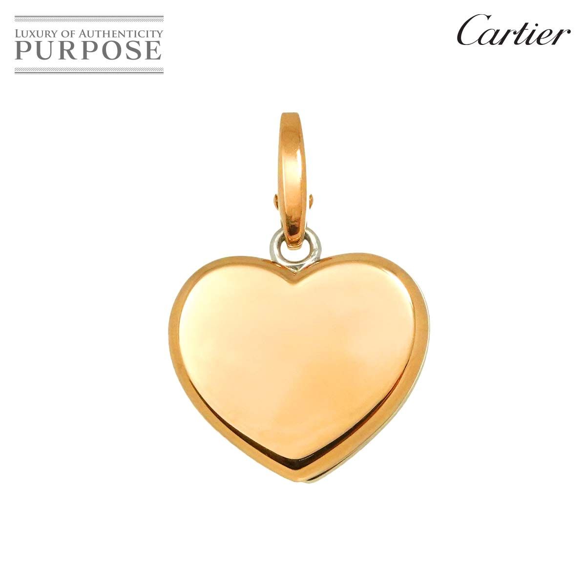 カルティエ Cartier ダブルハート ペンダント トップ K18 PG WG 750