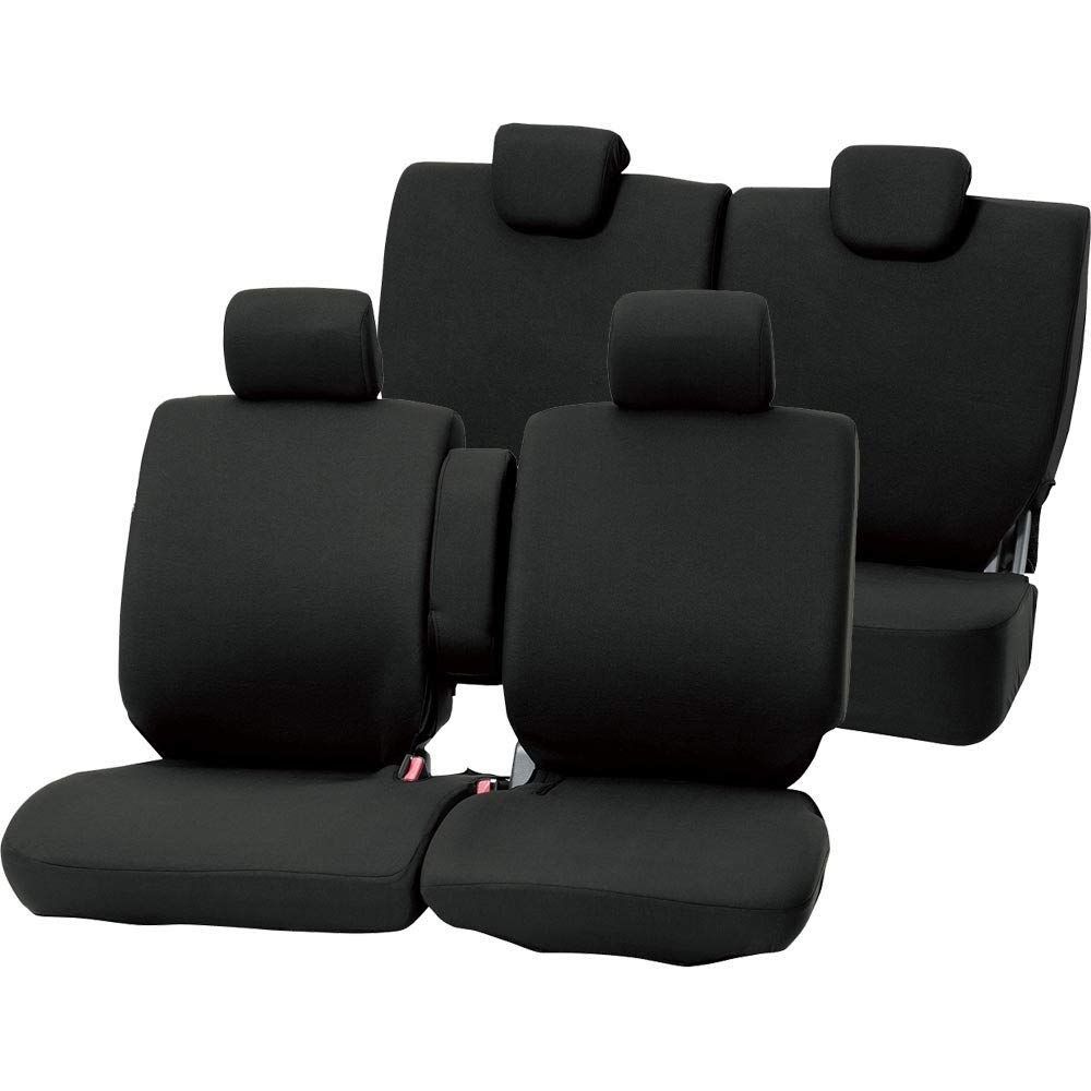 ブラック_軽 フロントベンチシート ボンフォーム BONFORM シートカバー カラードカバー 軽自動車 ワゴンフリー ケイベンチフルセット ブラック 4055-62BK