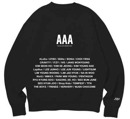 Asia Artist Awards AAA IN JPN Crewneck - Black M アジアアーティストアワード