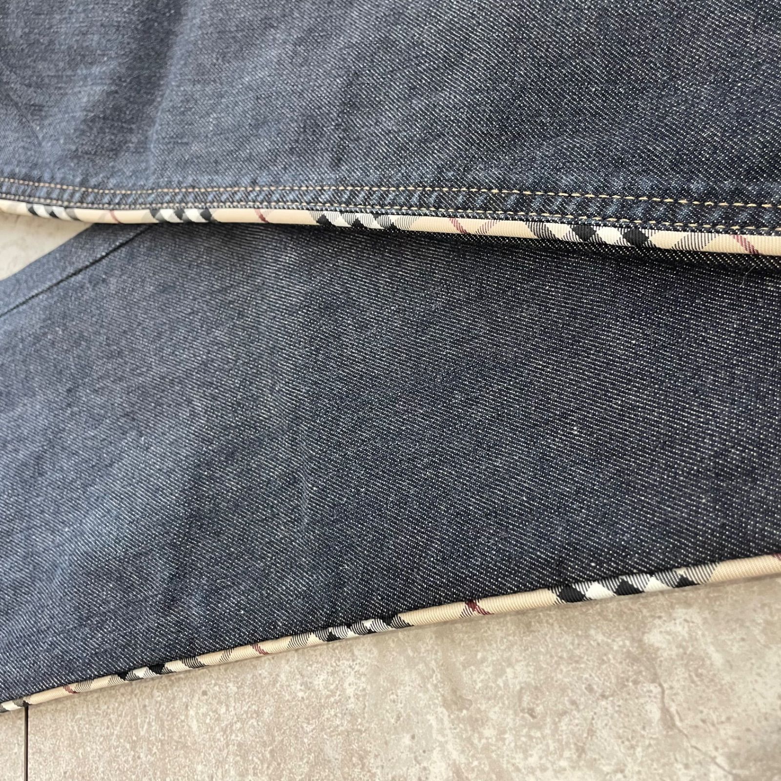 高級　ハイライン　バーバリーロンドン　デニムワンピース　インディゴ　ノバチェック trim_ofcrs_item63af081e74b111e