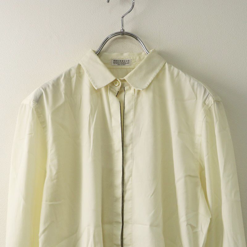 イタリア製 ブルネロクチネリ BRUNELLO CUCINELLI コットン モニーレ シャツ XS/オフホワイト ブラウス カットソー【2400014502602】 イタリア製 ブルネロクチネリ BRUNELLO CUCINELLI コットン モニーレ