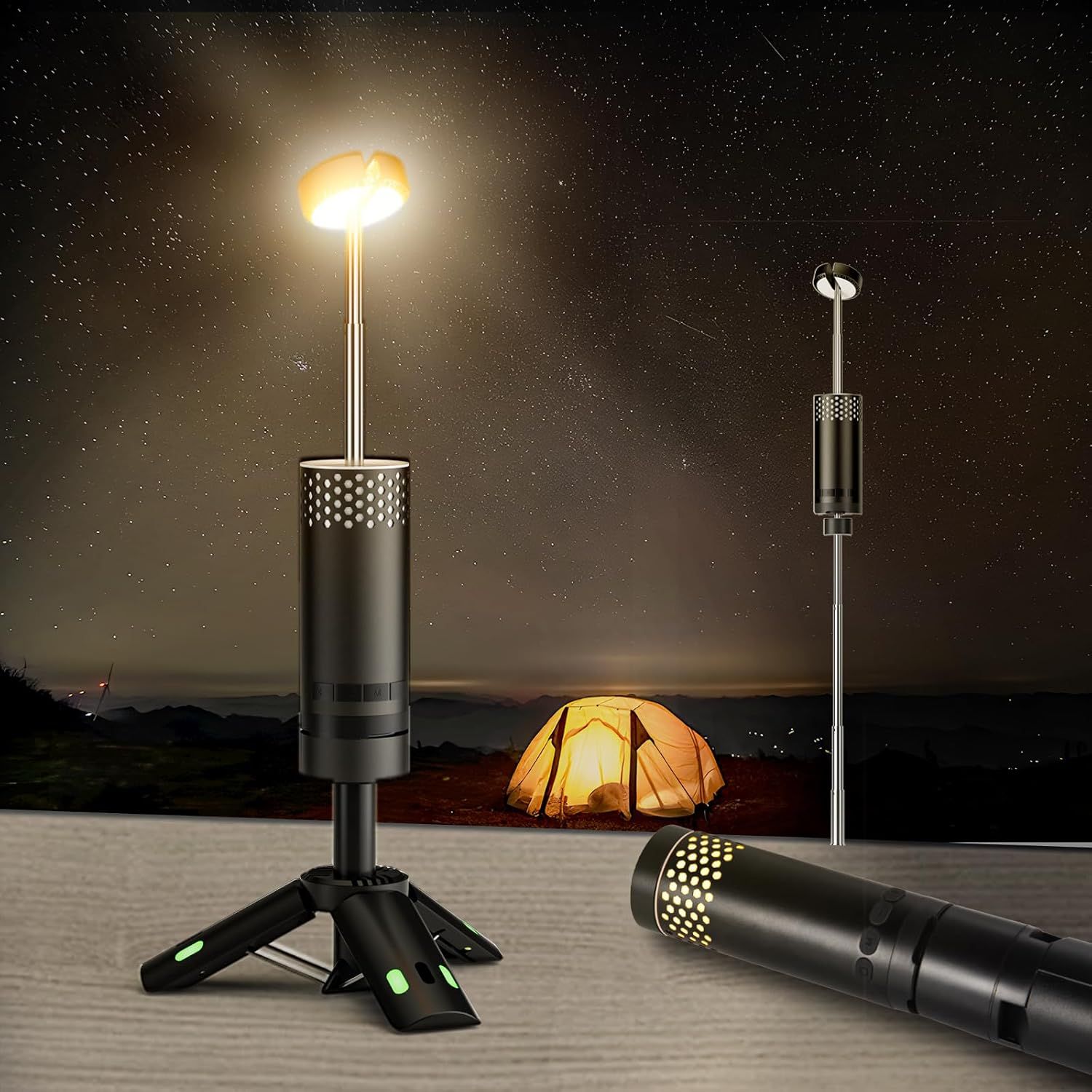 ランタン LED アウトドア 照明 新登場 1台多役 高輝度 Bamouskon 充電式 キャンプランタン 小型 伸縮収納式 持ち運び便利 USB充電式 10000ｍAh大容量 昼白色昼光色電球色 3色切替 SOS機能 キャンプ ライト 防災 登山 車
