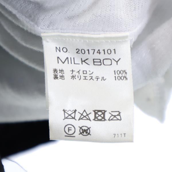 ミルクボーイ バックプリント ナイロンジャケット M 黒 MILKBOY