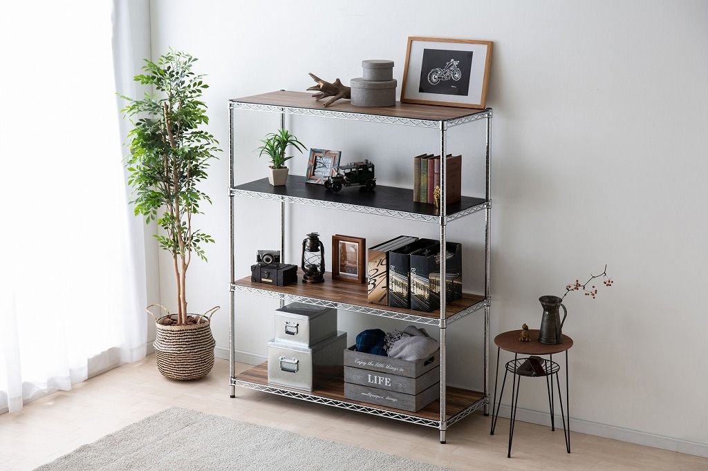 アイリスオーヤマ ラック メタルラック シルバー 防サビ 幅120×奥行46×高さ151cm 4段 耐荷重300kg ポール径25mm パワーメタル 本体 MR-1215JK IRIS OHYAMA