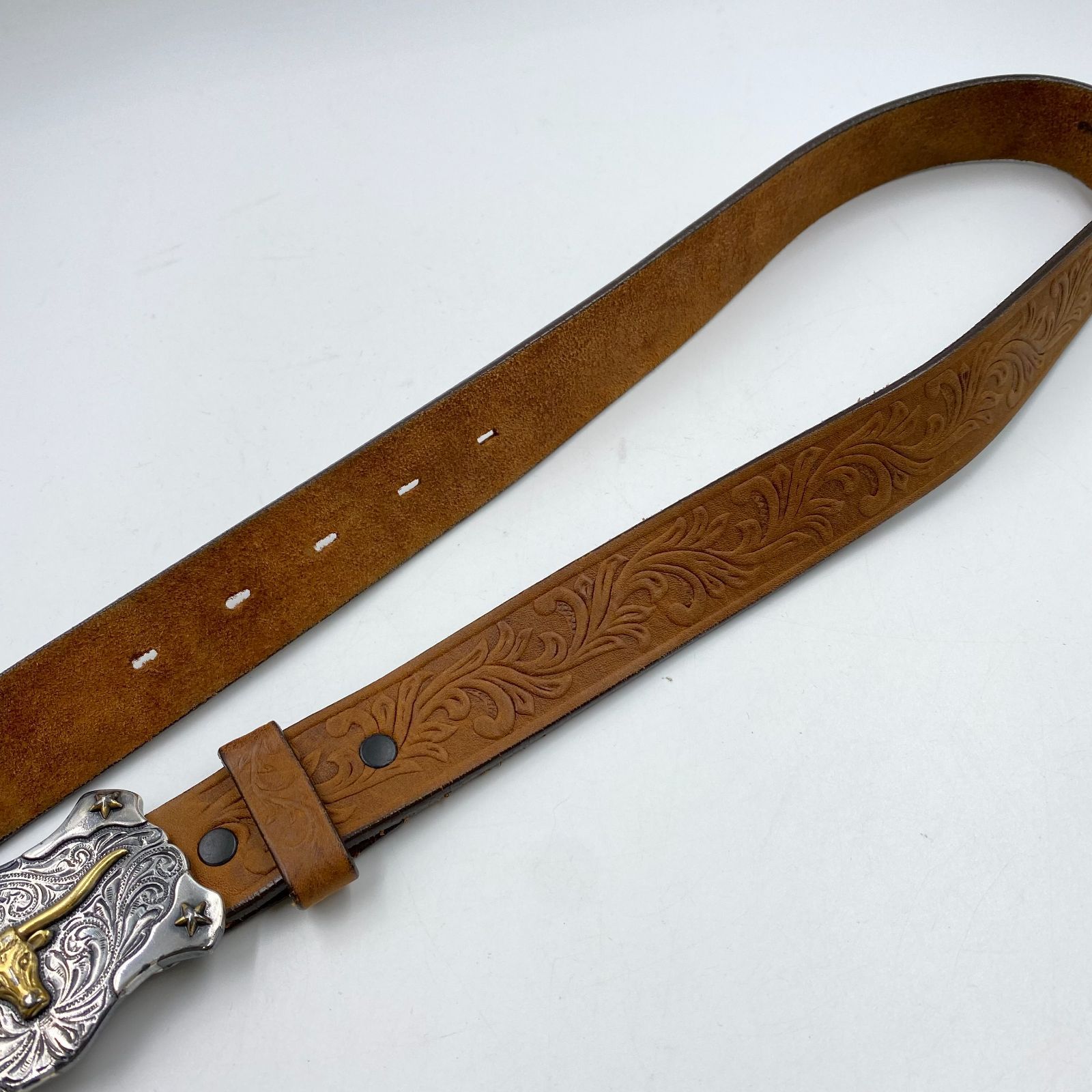 Tony Lama Kid's Aged Bark Little Texas Western Belt C60119 ブラウン 26