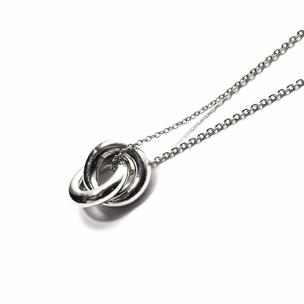 【人気商品】男女兼用 ネックレス ダブルリングタイニーネックレス [Brodiaea] アクセサリー ペンダント 合金メッキ加工