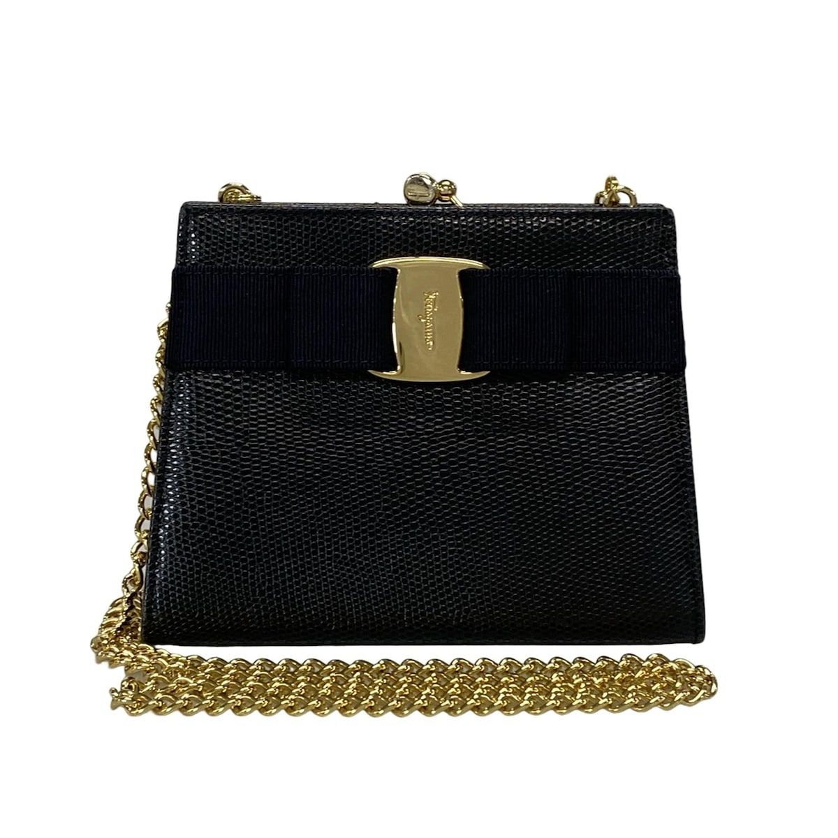 良品❤フェラガモ【Ferragamo】ヴァラ リザード型押し パンプス 黒 6C 良品❤フェラガモ【Ferragamo】ヴァラ リザード型押し パンプス 黒 6C