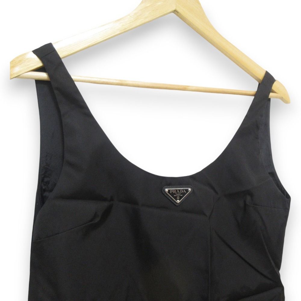 未使用 23SS PRADA プラダ Re-Nylon mini-dress ロゴプレート ナイロン