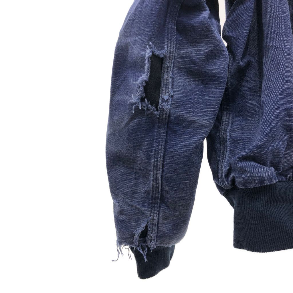 カーハート 裏ボア ダック地パーカー ネイビー アメカジ ストリート