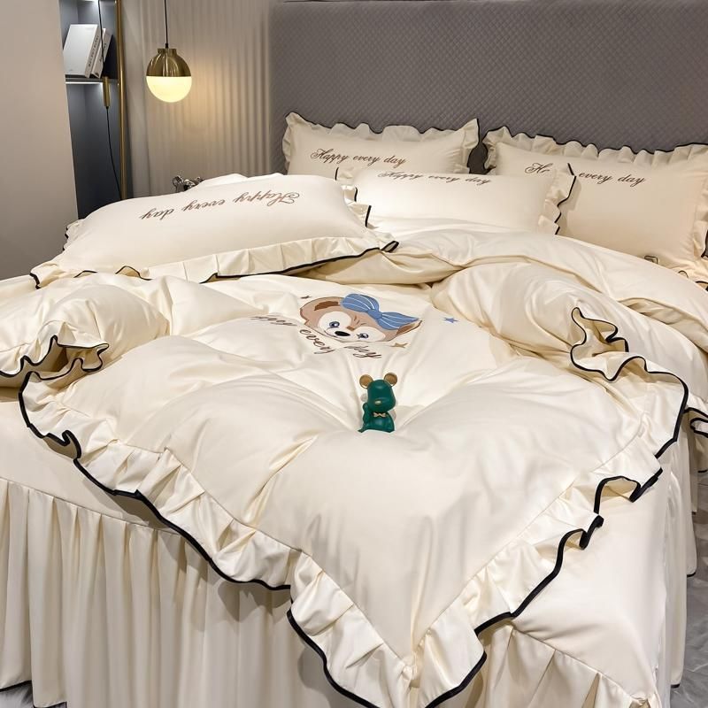 布団カバーセット 掛布団カバー+ボックスシーツ+枕カバー 210×210cm 綿 葉柄 日本製 枕50幅 クイーン グリーン・グレー色 YC8500033757 布団カバー 4点 セット ダブル 綿100% 掛け布団カバー ボックスシーツ