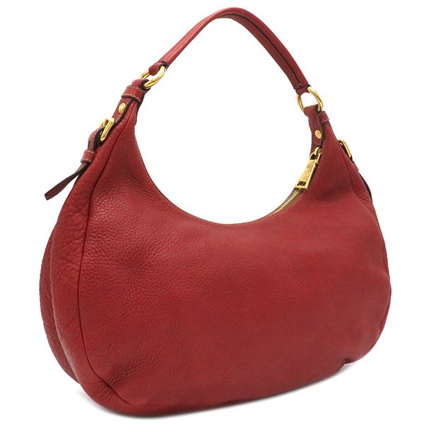 プラダ ワンショルダーバッグレッド×ゴールドロゴ