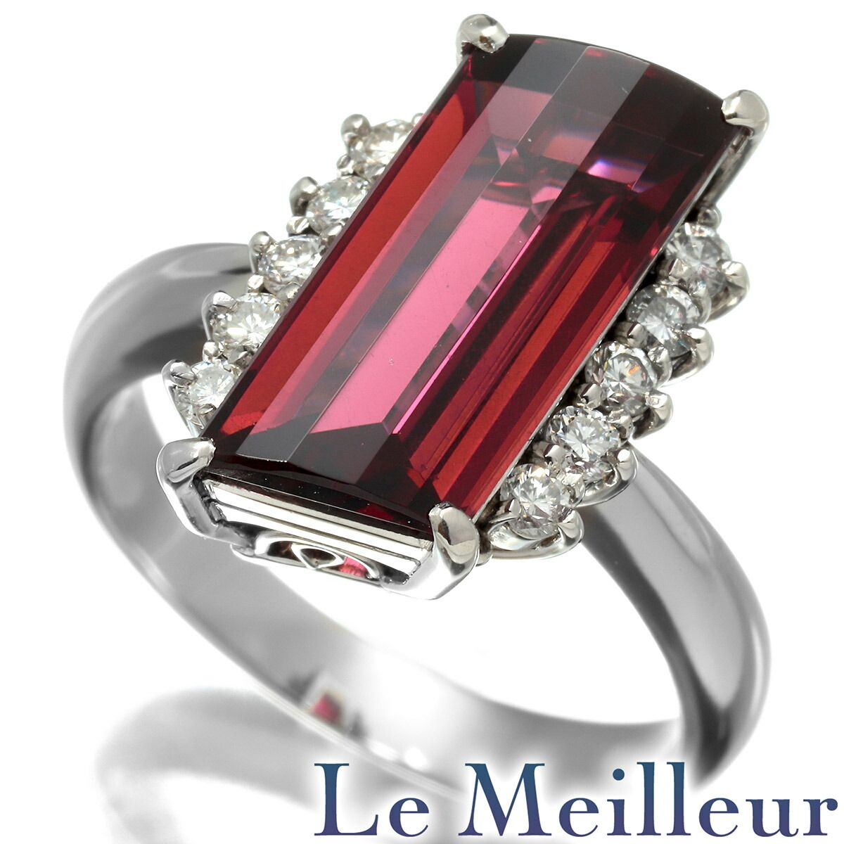 デザインリング ロードライトガーネット 5.72ct ダイヤモンド 0.31ct 