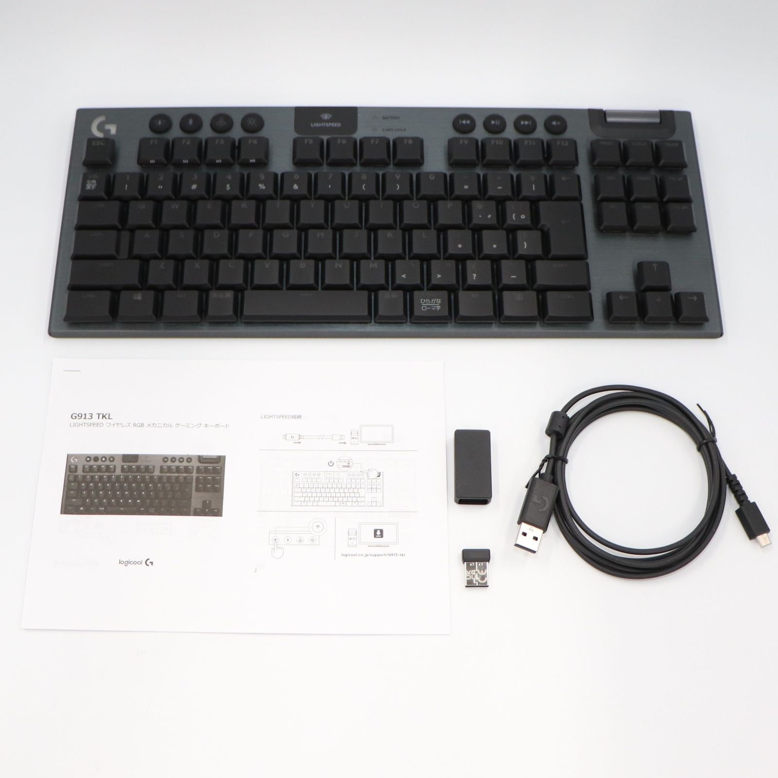 ロジクール G ゲーミングキーボード テンキーレス ワイヤレス G913 TKL タクタイル ブラック 非常に良い A