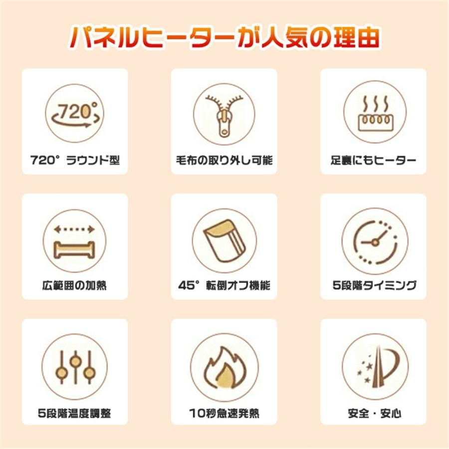 5段階温度調整 360°発熱