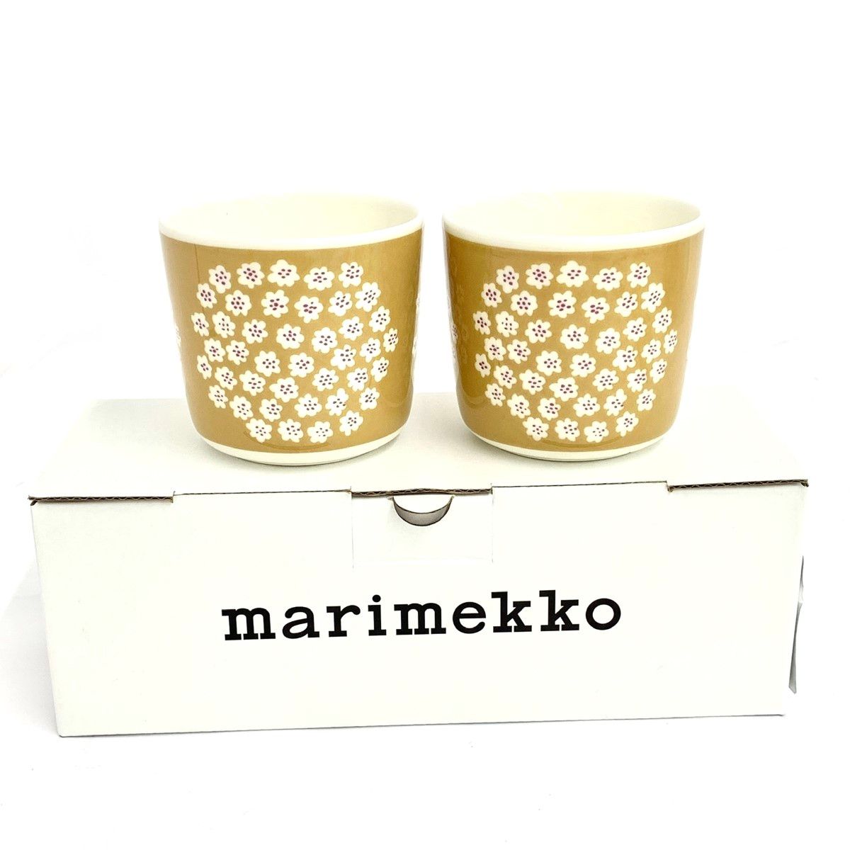 マリメッコ　ベージュ　puketti プケッテイ　廃盤色　1m 新品 ☆送料込☆マリメッコ プケッティ ラテマグ 2個セット☆ベージュ⁄廃盤