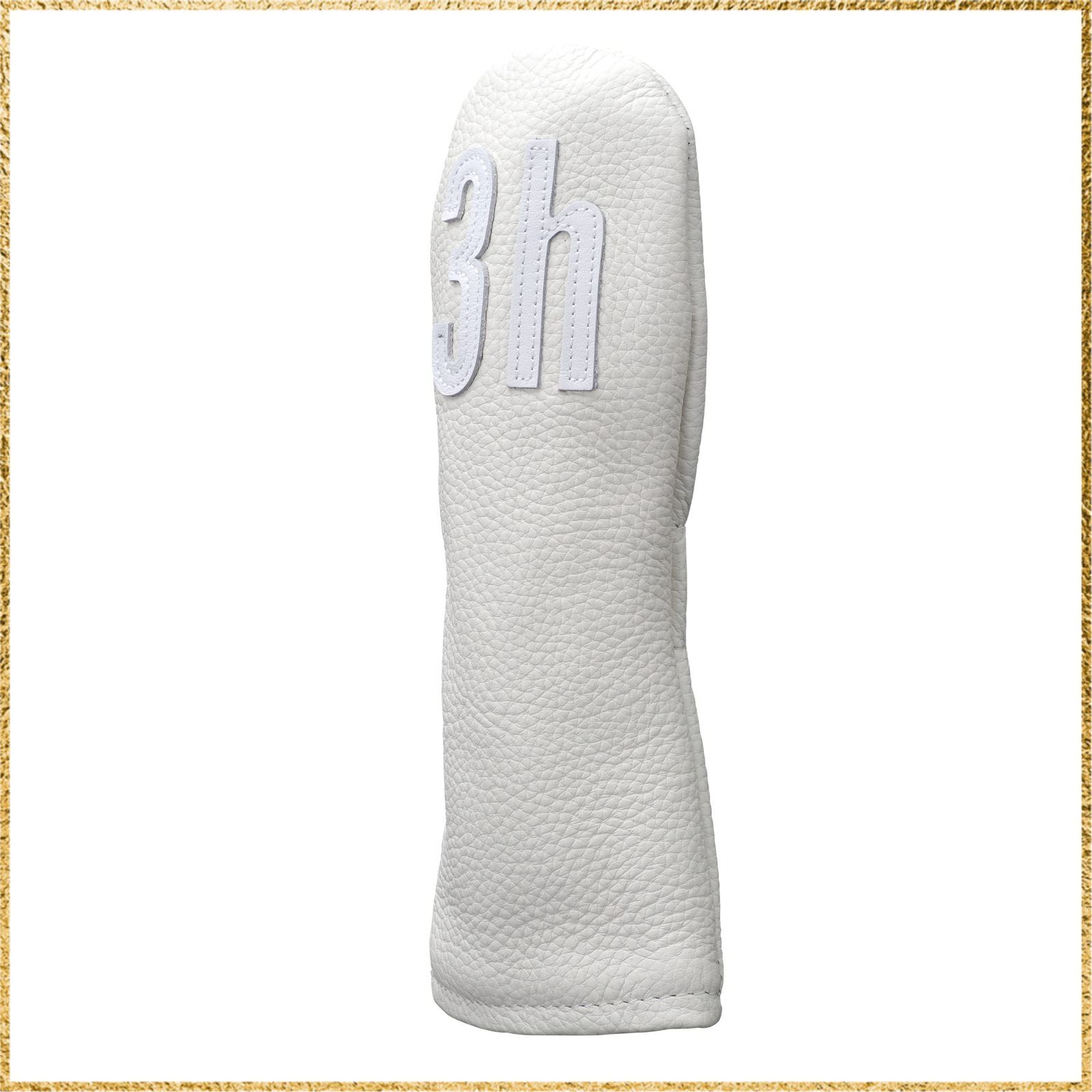 安全 彡 でお届け 彡 レザーヘッドカバー ナンバー HC1122 UT 3 ホワイト 立体的な