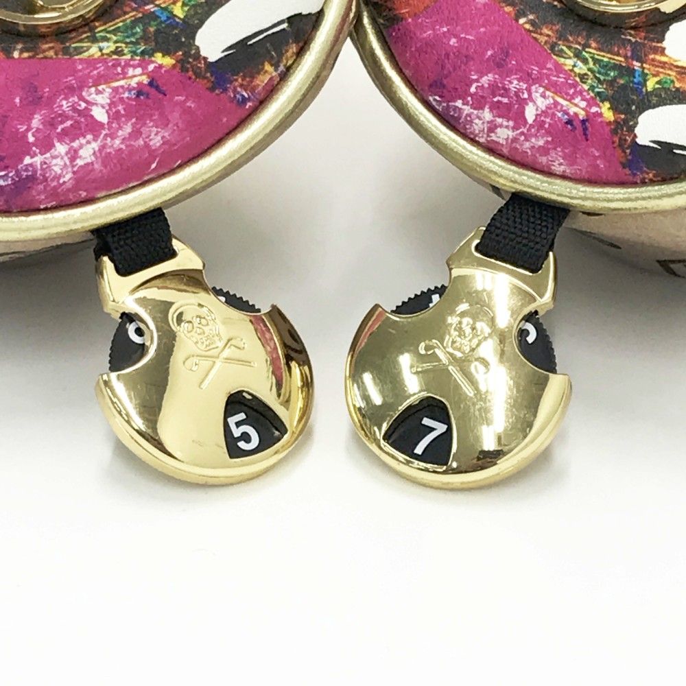 MARK&LONA マークアンドロナ ヘッドカバー 3点セット 総柄 ゴールド系 