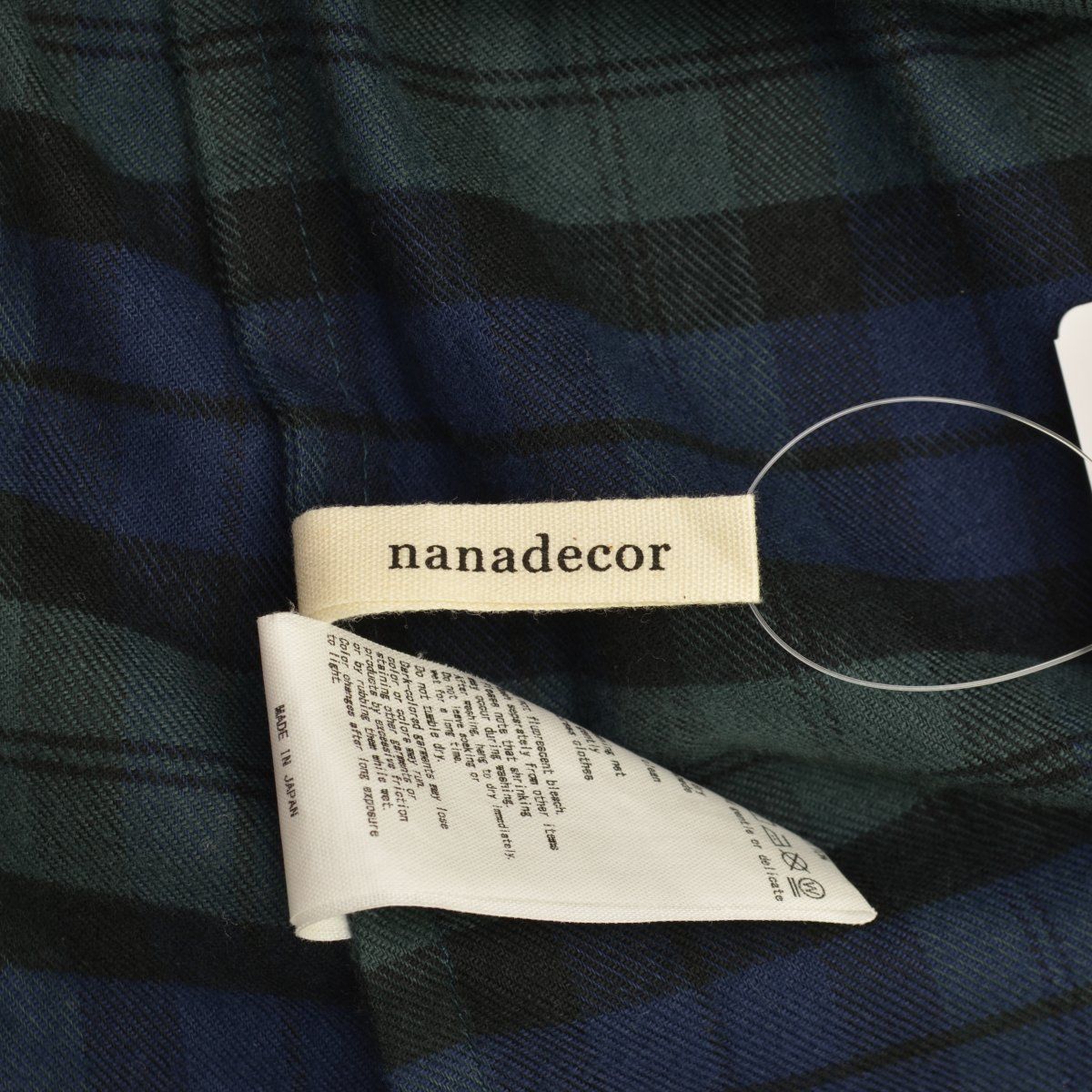 【nanadecor】N24-03T859NV ブラックウォッチ コットンネル ビスチェキャミソール nanadecor】N24-03T859NV ブラックウォッチ コットンネル