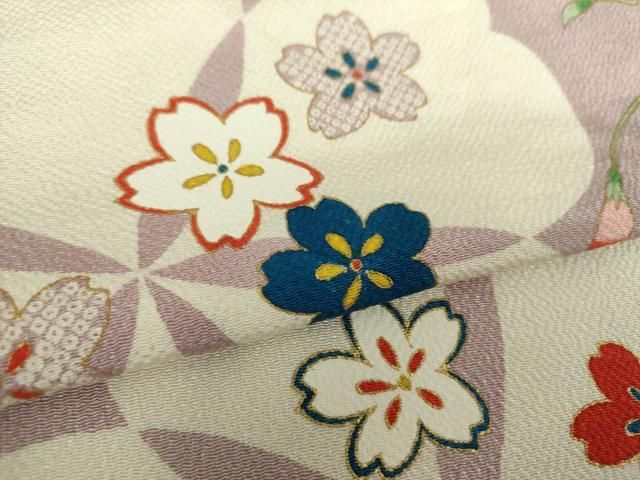 平和屋着物○上質な小紋 舞桜 鬼しぼ縮緬 金彩 正絹 逸品 DAAX4969ps