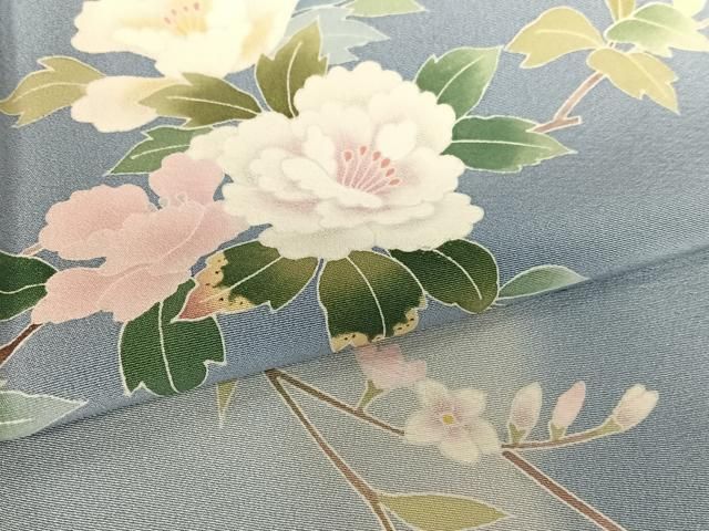 平和屋着物○本加賀友禅作家 南克治 訪問着 枝花文 暈し染め 正絹 逸品