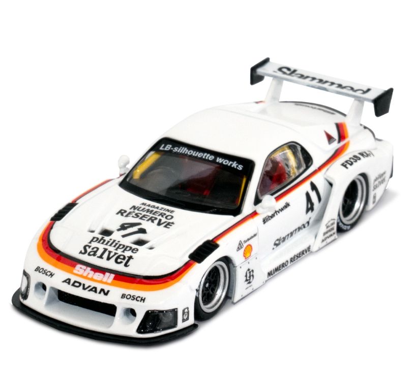 【開封品】1/64 INNO リバティーウォーク⑥ 1/64 INNO MODEL LB-WORKS RX7 White ミニカー リバティウォーク