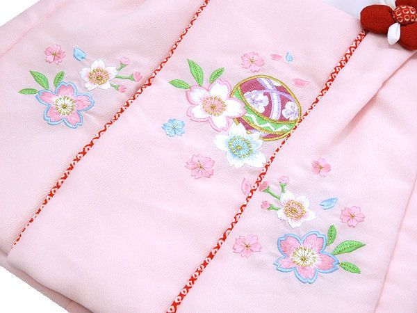 着物美人 送料込み 七五三 女の子 被布コート 被布単品 被布 3歳被布 3歳着物用 女の子被布 子供被布 七五三被布 被布着 被布ピンク 子供 女児 キッズ 3歳-5歳 ピンク 桜手毬 刺繍 m508153