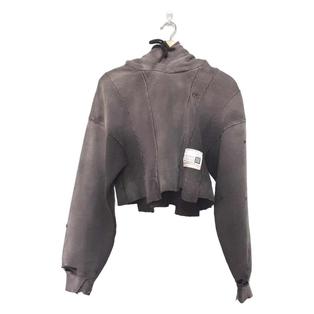 Maison MIHARA YASUHIRO メゾンミハラヤスヒロ パーカー サイズ36 S レディース - グレー 長袖 ダメージ加工 ショート丈