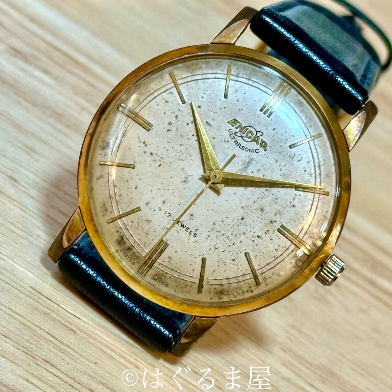 エニカ　希少　18k750金無垢　 ウルトラソニック　手巻きメンズ腕時計　稼働品 エニカ 希少 18k750金無垢 ウルトラソニック 手巻きメンズ腕時計 稼働