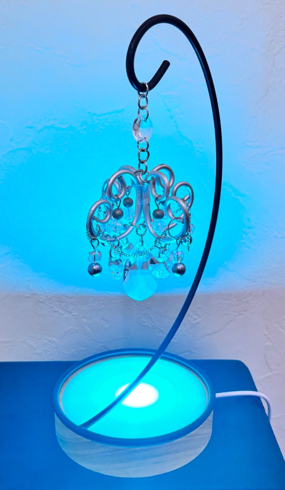 ミニチュアシャンデリアライト スタンド付き LED レインボー