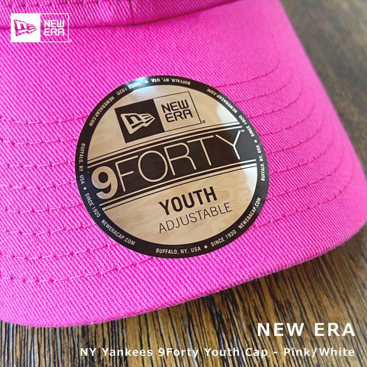 52-56cmで調整可】New Era☆NY Yankees 9Forty Youth CAP ピンク