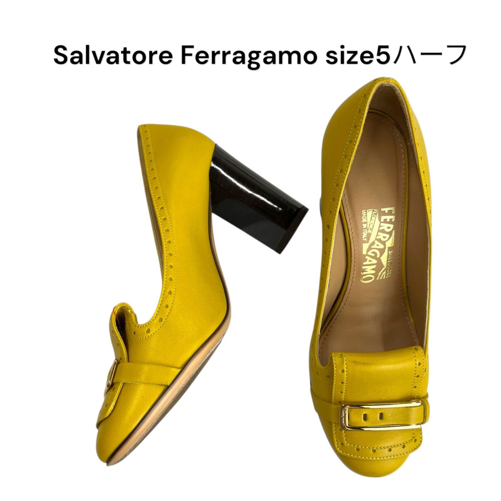 サルヴァトーレフェラガモ Salvatore Ferragamo 辛子色 レザー 