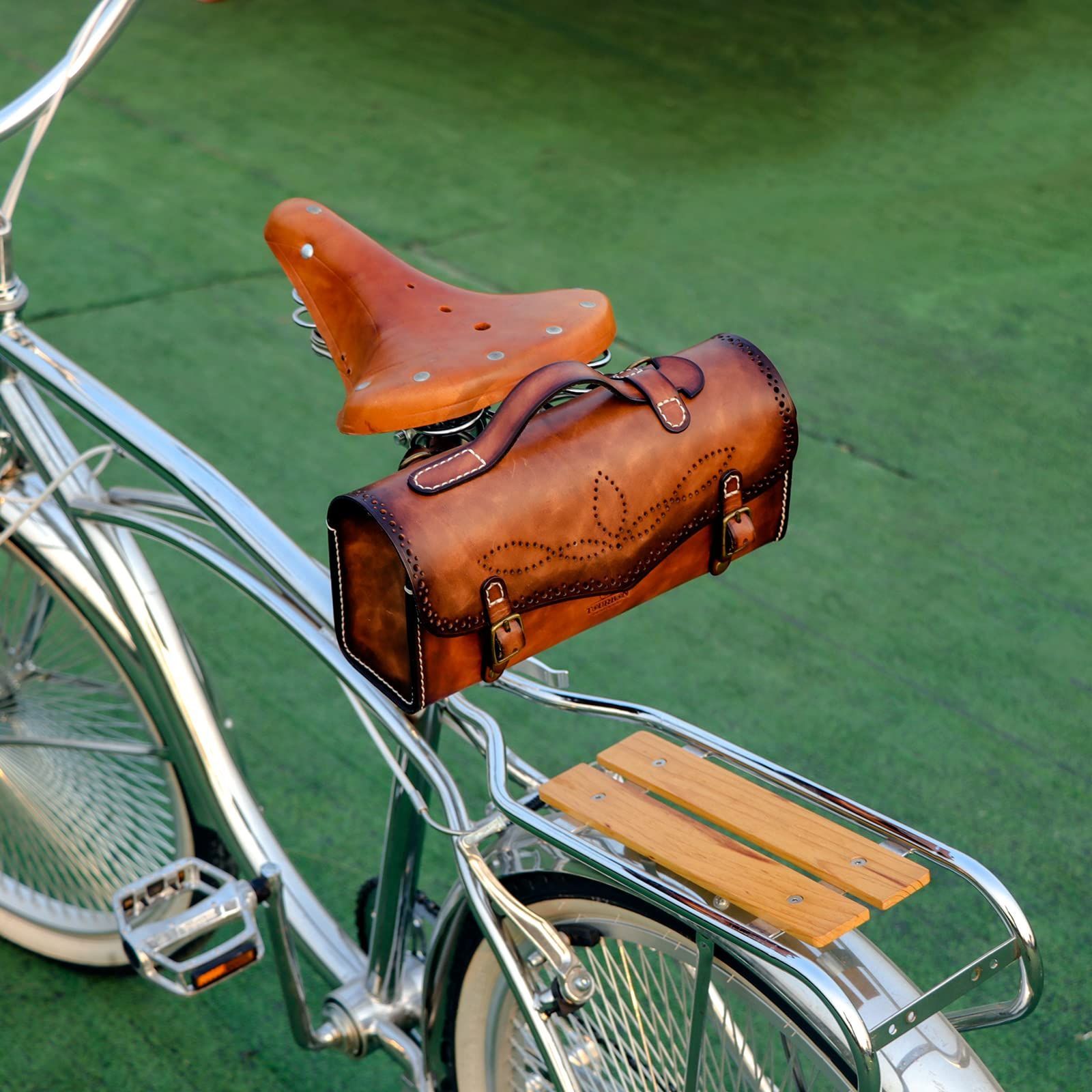 数量限定】自転車 フロントバッグ バイク レザー ハンドルバーバッグ サイドバッグ 小物入れ TOURBON 通勤バッグ ショルダーストラップ付き -  メルカリ