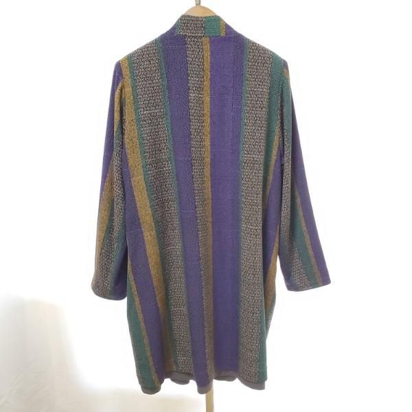 anc シセンドウ 詩仙堂 コート 紫 緑 グレー ちりめん スタンドカラー