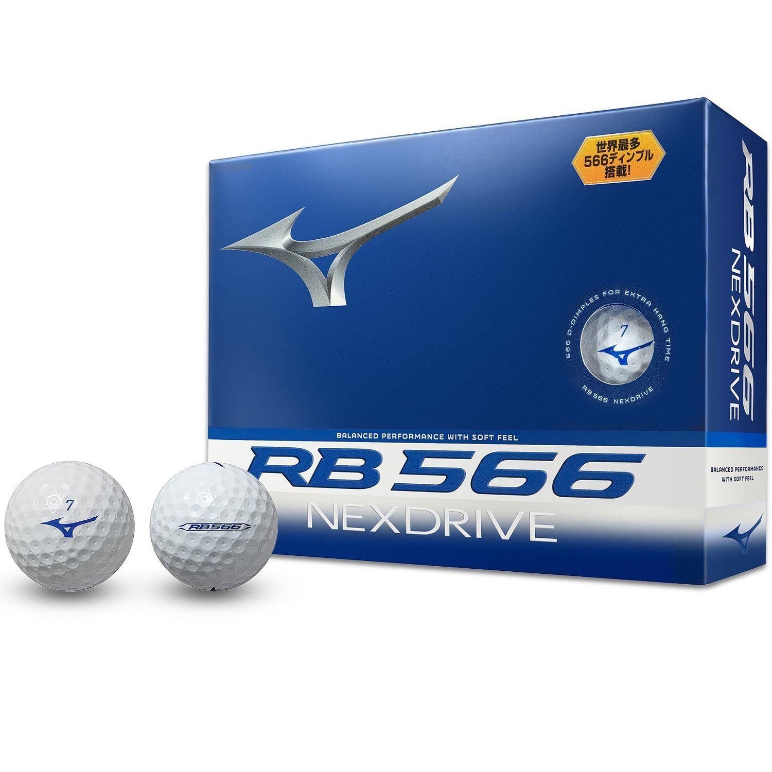 【大人気】MIZUNO(ミズノ) ゴルフボール RB 566 ネクスドライブ ディスタンスタイプ ヘッドスピード全領域対応 ソフトなフィーリング 2ピース構造 5NJBT324