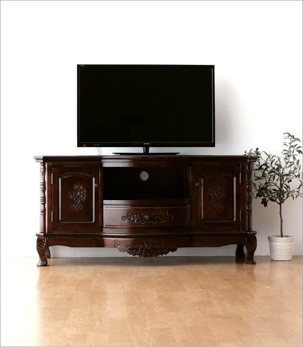 テレビ台 アンティーク調 テレビボード TV台 50型 50インチ対応 扉付き