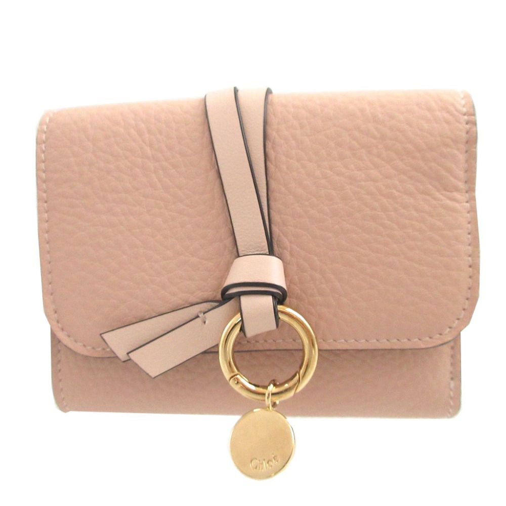 クロエ アルファベット ミニ コンパクトウォレット CHC17UP レザー ピンク 3つ折り財布 財布 0484 Chloe