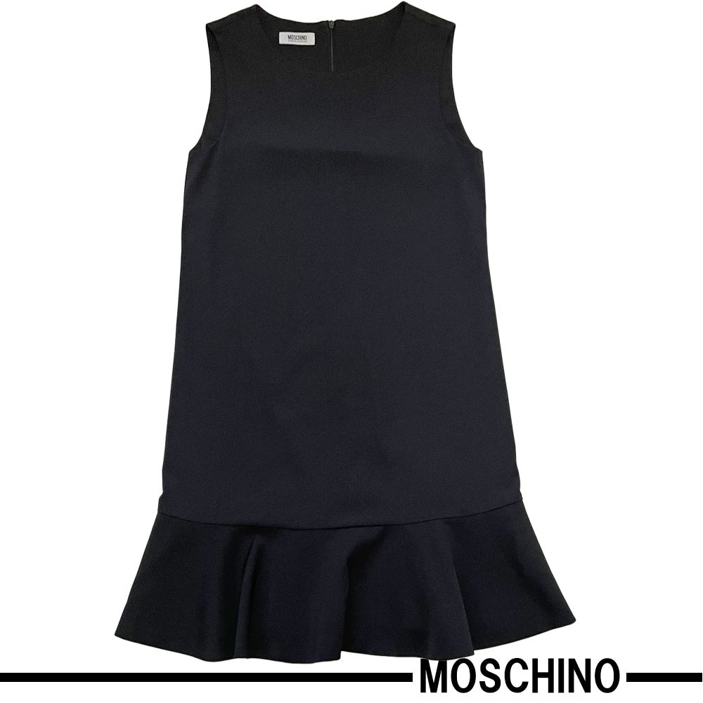 新品　MOSCHINOモスキーノ　膝丈　ワンピース　半袖　黒　M～Lサイズ MOSCHINO モスキーノ ワンピース 36(XS位) 黒