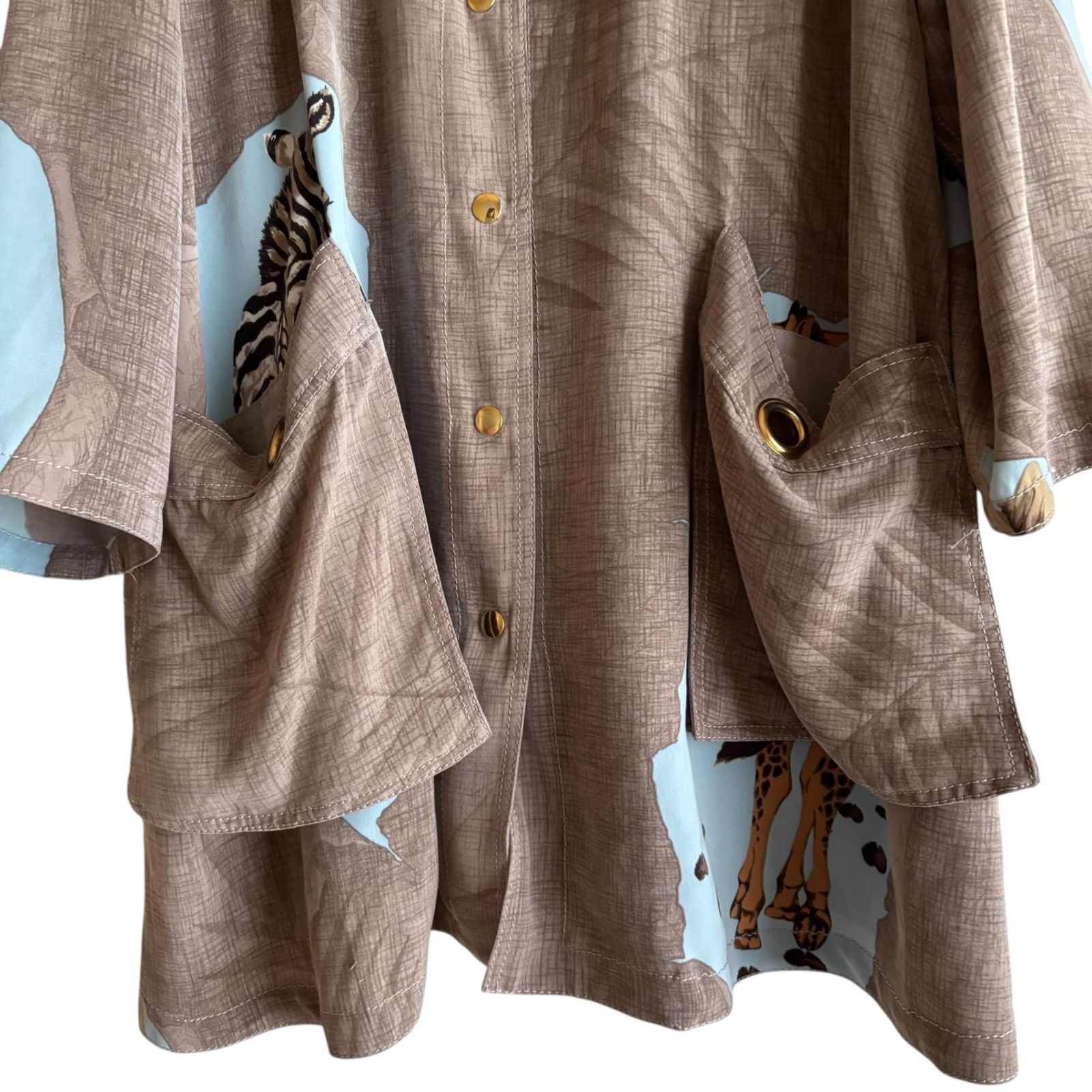 Z1535 伊太利屋 イタリヤ La Mode Goyt アフリカンアニマル柄 コート