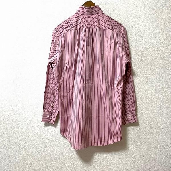 anc バーバリー BURBERRY 長袖シャツ M ピンク系 茶 ストライプ