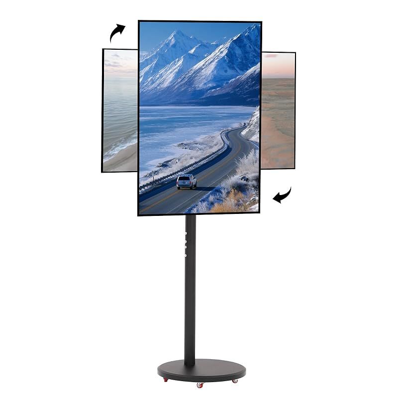 IMIEE テレビスタンド キャスター付き 壁寄せ tvスタンド ハイタイプ テレビ台 移動式 tv stand 首振り 省スペース 14-42インチ対応 耐荷重30kg VESA200X200mm 家用 会社用 業務用 ビジネス展示用 学校 病 0