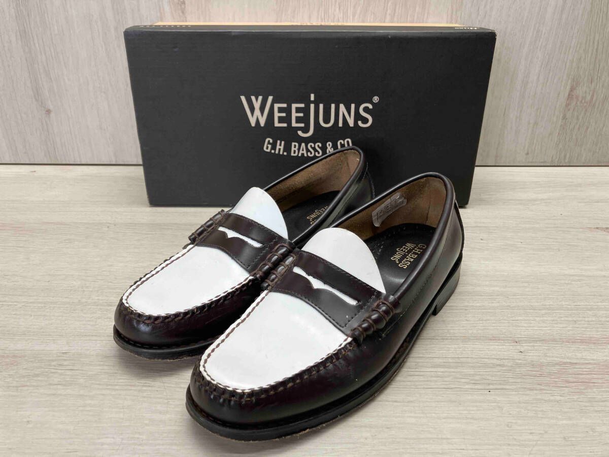G.H.BASS|ジーエイチバス WEEjUNS Larson Moc Penny ペニーローファー コインローファー BA11010H 041 レザー ツートン UK7 靴べら付