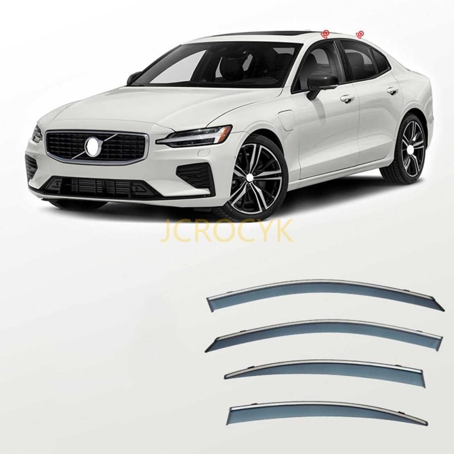 車用サイドバイザー ボルボS60 2011~2021 ドアバイザー サイドバイザー 車種 設計 カーレインシールド トリムカバー 雨除け 換気