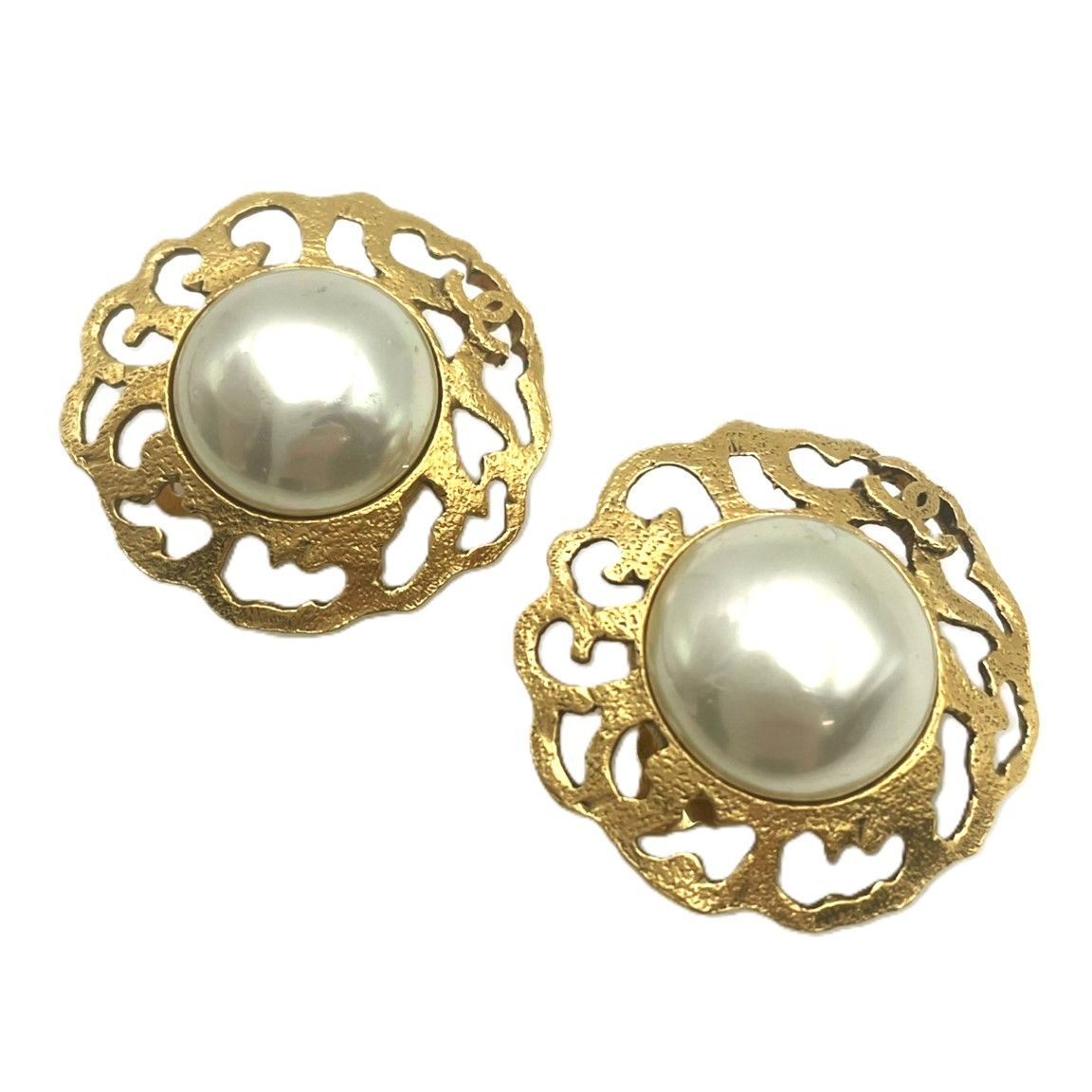 K1089 CHANEL シャネル |クリップ|イヤリング|フェイクパール|25|パール傷あり