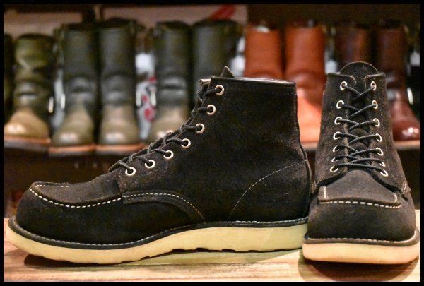 【8E 良品 10年】レッドウィング 8874 黒スエード アイリッシュセッター ブラック ラフアウト モックトゥ ブーツ redwing HOPESMORE【FA002】