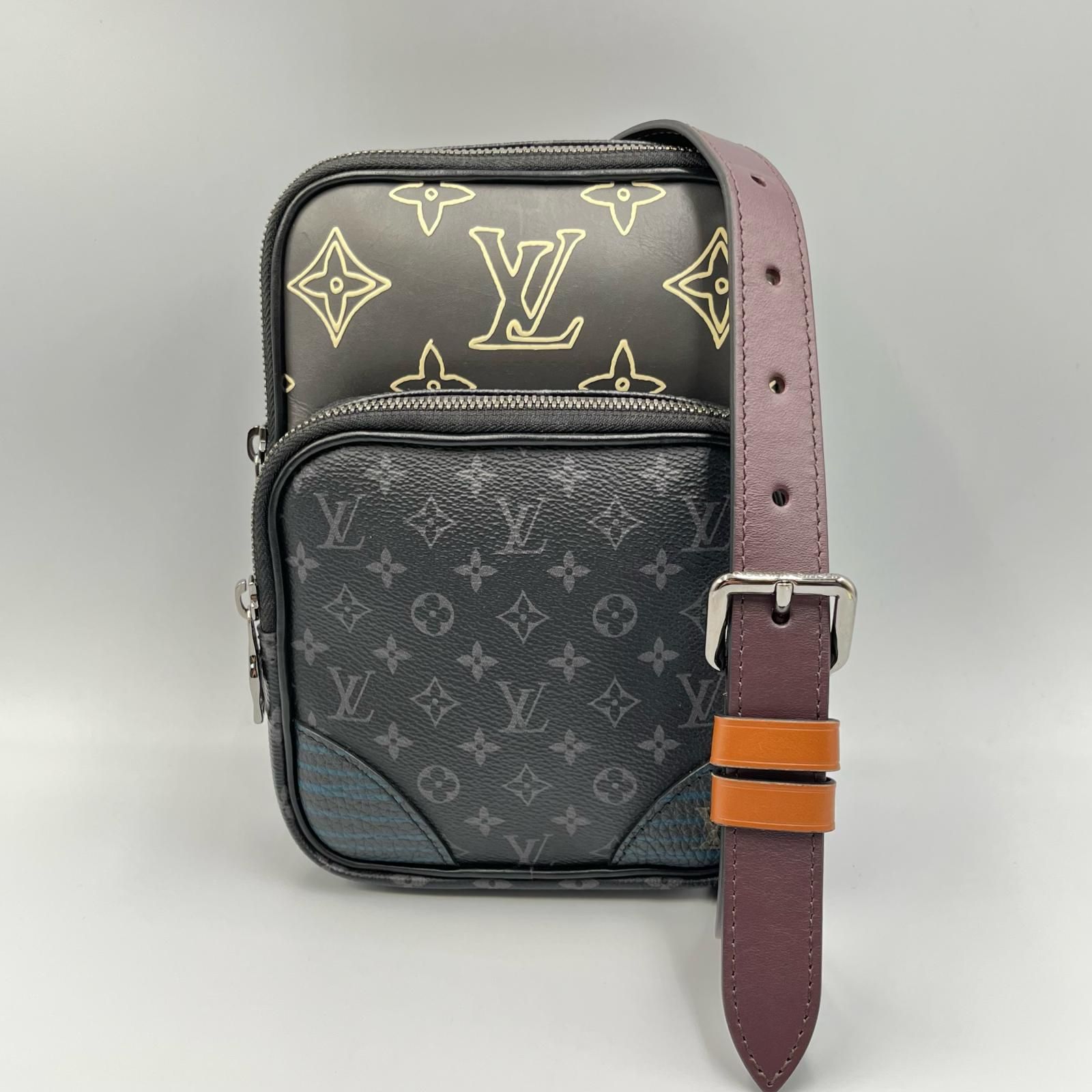 ルイヴィトン LOUIS VUITTON ショルダーバッグ LVパッチワーク アマゾンスリングバッグ M45439 ブラック系 メンズ