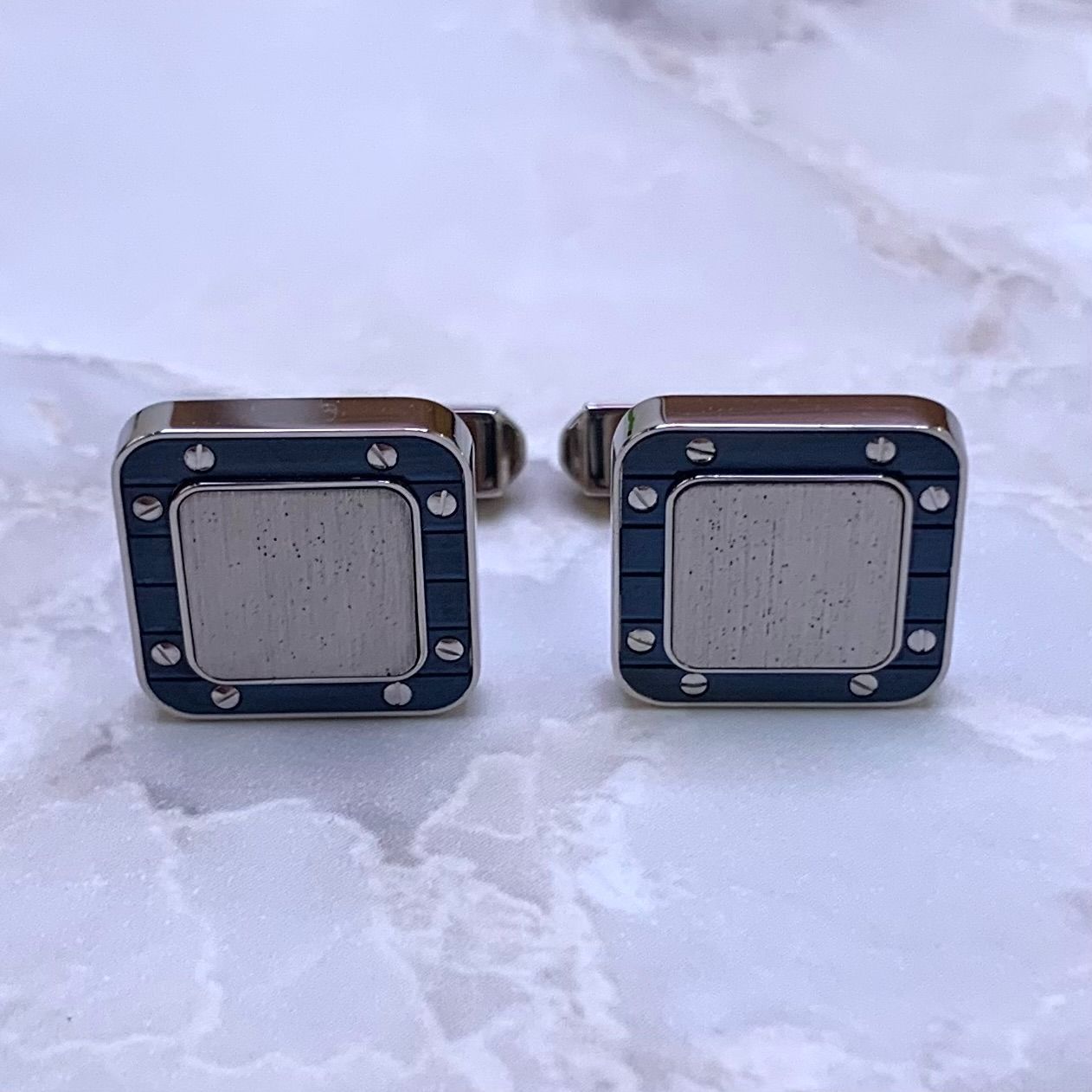 Cartier シルバー カフリンクス ほぼ新品カルティエ Cartier スターリングシルバー カフリンクス 楽天