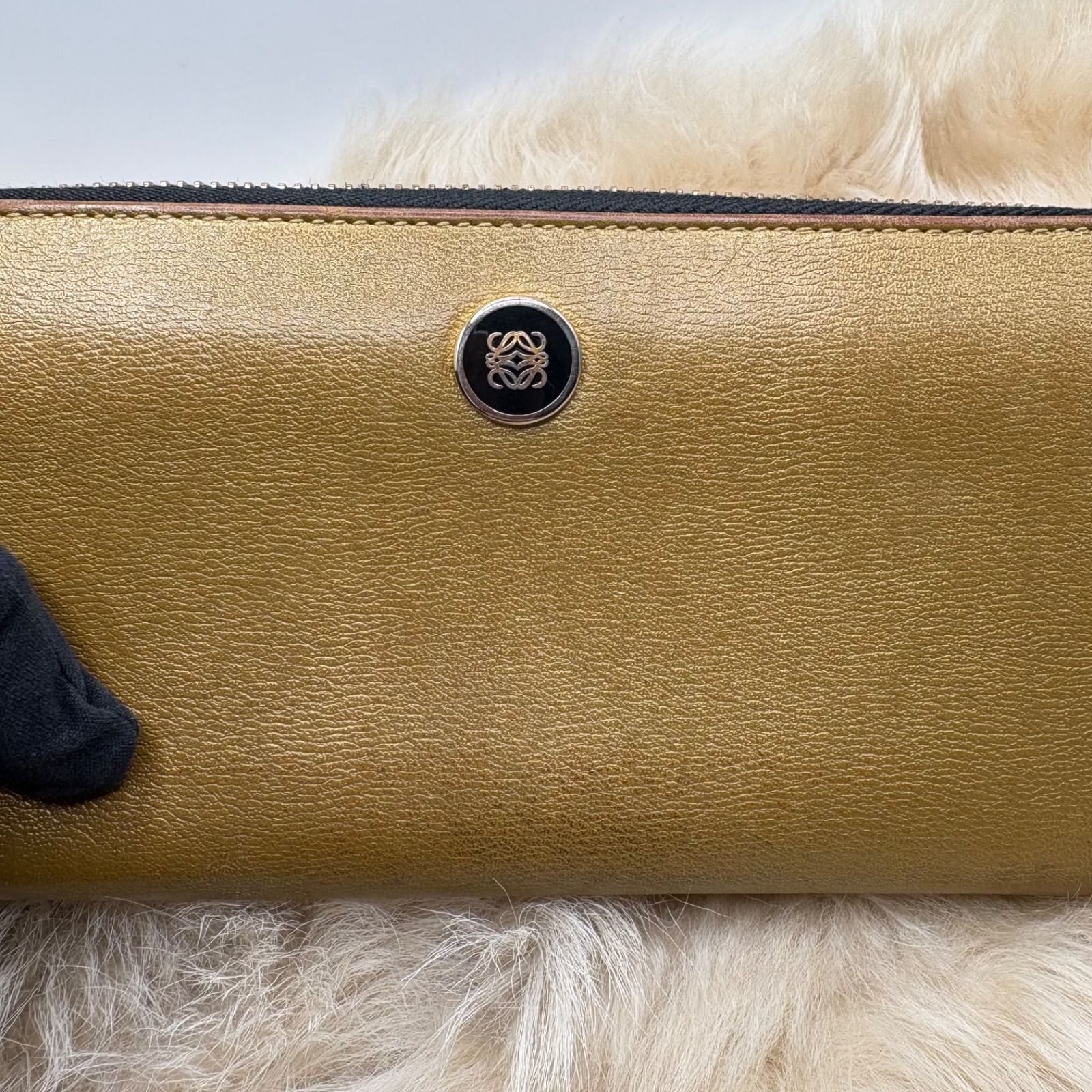 LOEWE ロエベ アナグラム レザー ウォレット 長財布 ラウンド 