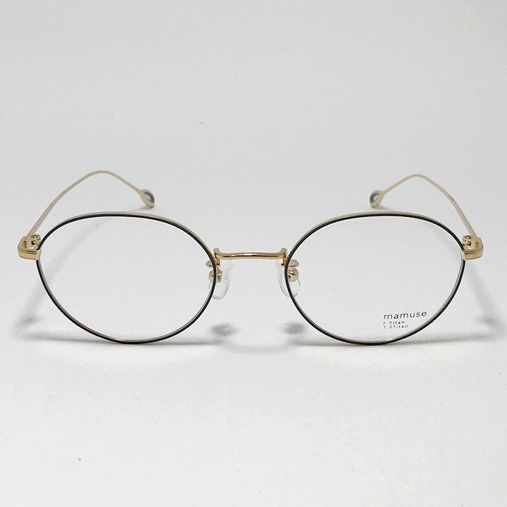 mamuse マミューズ 日本製 軽量 眼鏡 メガネ フレーム サングラス m8038-SKGR　49サイズ 度付可  グレー ゴールド リビジョン製レンズでお好きなサングラス作成可能 mamuse マミューズ 日本製 軽量 眼鏡 メガネ フレーム サングラス