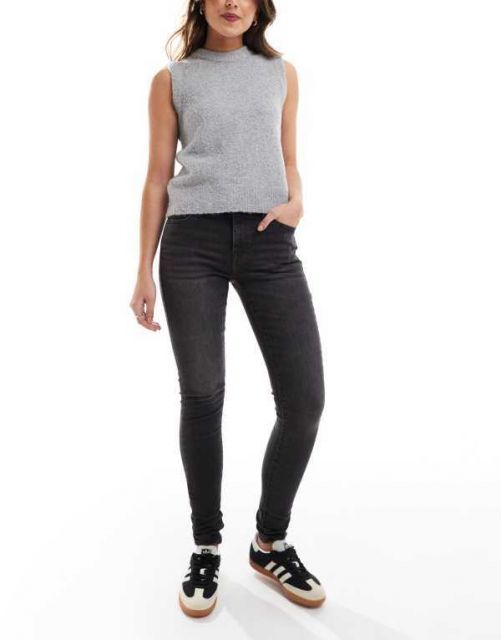 【送料無料】 リーバイス レディース デニムパンツ ジーンズ ボトムス Levi's 710 super skinny jeans in washed black Black
