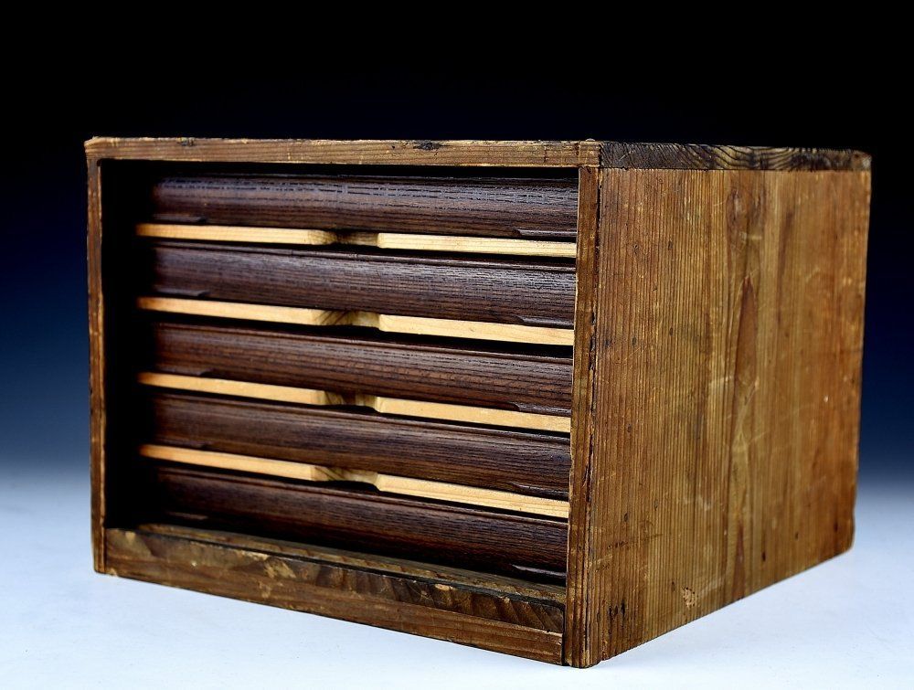 時代 桑製四方盆